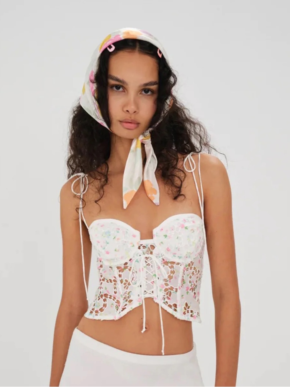 For Love & Lemons Kyra Cropped Corset Top
